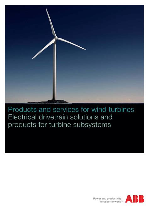 Products and services for wind turbines Electrical drivetrain 